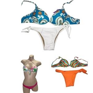 Recco Brazilian Bikini Size Large Bundle of 3 Bikini Sets. New With Tags